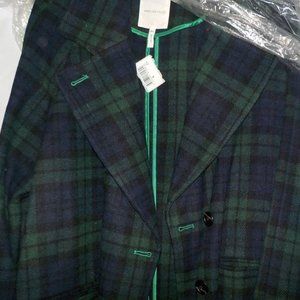 Avec Les Filles Womens Wool Blend Coat - Navy / Green - size XL NEW w Tags